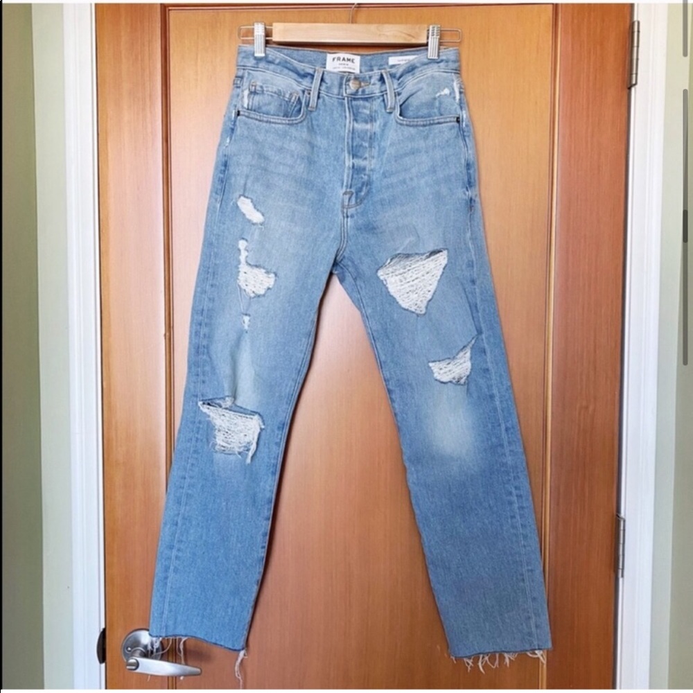 FRAME Denim Le Original Raw Edge High Rise Jeans Harrah